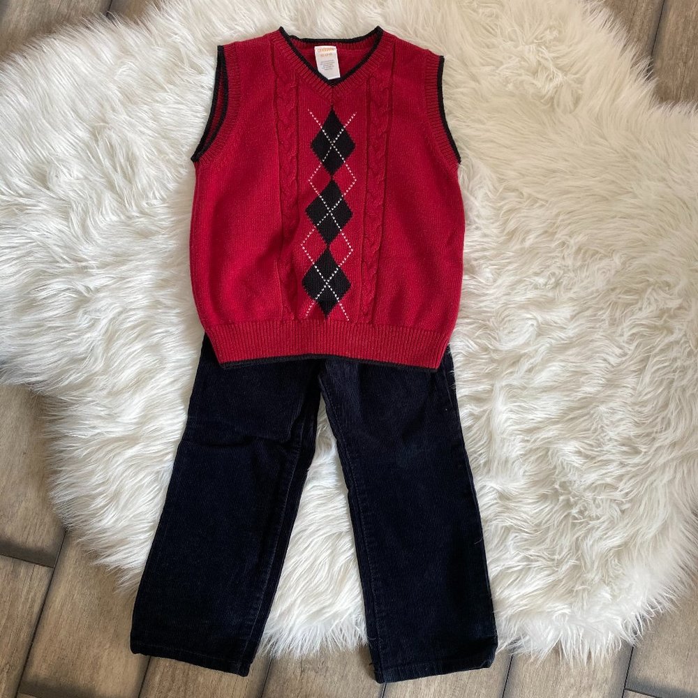 Boys Size 3-4 Gymboree Vest and Corduroy pants Set